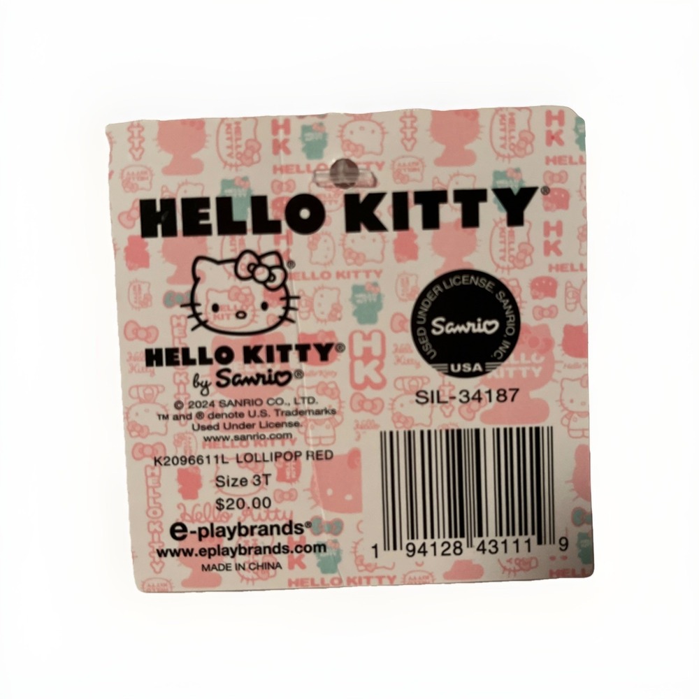 HELLO KITTY Christmas Happy Holidays Short Sleeve Top! Size 3T Cute - Picture 5 of 5